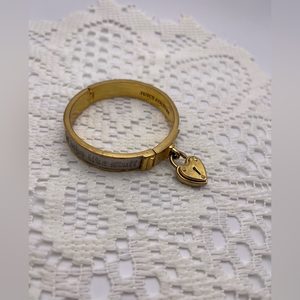 Juicy Couture Hinged 2 toned bracelet with heart charm